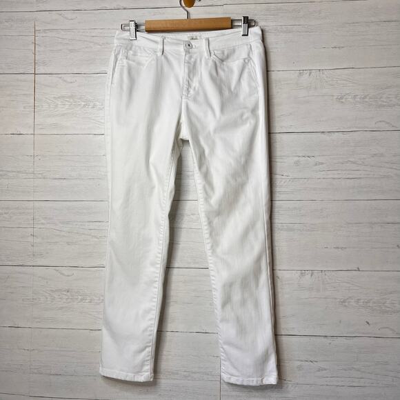 J Jill Jeans Womens Size 6 White Authentic Fit Slim Ankle Denim Cotton Stretch - Picture 1 of 16